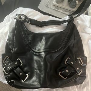 Black leather Hobo large satchel great detail excellent condition!
